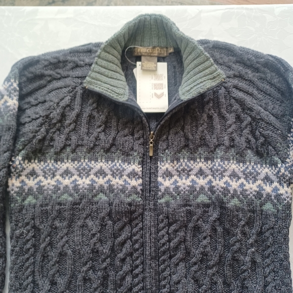 INIS CRAFTS MERINO WOOL ZIP SWEATER NWT LARGE - Picture 12 of 16